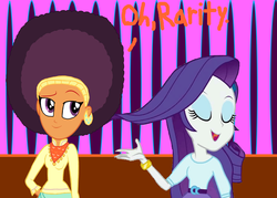 Size: 1000x714 | Tagged: safe, artist:ktd1993, rarity, saffron masala, equestria girls, g4, afro, equestria girls-ified, female, lesbian, raffron, shipping