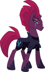 Size: 3000x4757 | Tagged: safe, artist:theartsyemporium, tempest shadow, pony, g4, my little pony: the movie, .svg available, armor, broken horn, eye scar, female, horn, mare, mohawk, raised eyebrow, scar, simple background, solo, transparent background, vector