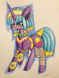 Size: 1024x1365 | Tagged: safe, artist:luxiwind, oc, oc only, oc:zarisa, pony, unicorn, female, mare, solo, traditional art