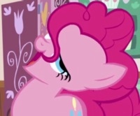 Size: 200x166 | Tagged: safe, screencap, pinkie pie, earth pony, pony, call of the cutie, g4, season 1, cropped, faic, female, great moments in animation, kitchen, mid-blink screencap, picture for breezies, ponk, solo