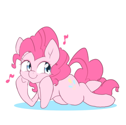 Size: 2048x2038 | Tagged: safe, artist:akainu_pony, pinkie pie, earth pony, pony, g4, cute, female, high res, looking at you, mare, music notes, simple background, solo, white background