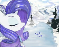 Size: 1500x1200 | Tagged: safe, artist:achmeddb, rarity, pony, unicorn, g4, clothes, eyes closed, female, mare, solo, winter