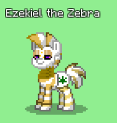 Size: 437x457 | Tagged: safe, oc, oc:ezekiel the zebra, pony, zebra, pony town, freckles, pixel art, stoner, zebra oc