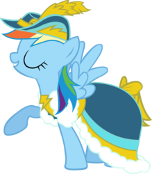 Size: 2839x3238 | Tagged: safe, artist:rainbowmaned, rainbow dash, pegasus, pony, g4, clothes, coronation dress, cute, dress, female, high res, mare, rainbow dash always dresses in style, simple background, smiling, solo, transparent background, vector