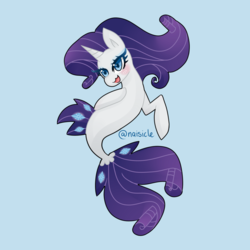 Size: 1024x1024 | Tagged: safe, artist:ofruittango, rarity, seapony (g4), g4, female, seaponified, seapony rarity, simple background, solo, species swap