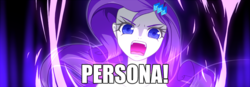 Size: 1000x346 | Tagged: safe, artist:hashioaryut, edit, editor:thebar, rarity, equestria girls, g4, angry, female, image macro, meme, persona, screaming, solo, text