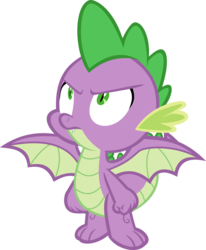 Size: 3952x4803 | Tagged: safe, artist:red4567, spike, dragon, g4, molt down, angry, looking up, male, simple background, transparent background, vector, winged spike, wings
