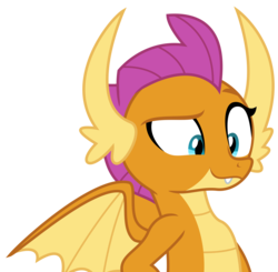 Size: 4106x4025 | Tagged: safe, artist:sketchmcreations, smolder, dragon, g4, molt down, absurd resolution, dragoness, female, raised eyebrow, simple background, smiling, smirk, solo, transparent background, vector