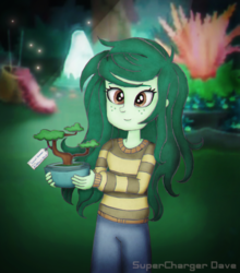 Size: 2200x2500 | Tagged: safe, artist:supercharger-dave, wallflower blush, equestria girls, equestria girls series, forgotten friendship, g4, bonsai, female, high res, solo, wallflower and plants