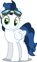 Size: 3020x5000 | Tagged: safe, artist:dashiesparkle edit, edit, editor:slayerbvc, vector edit, high winds, pegasus, pony, g4, newbie dash, .svg available, female, goggles, high res, mare, simple background, solo, transparent background, vector