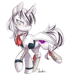 Size: 854x936 | Tagged: source needed, safe, artist:moenkin, oc, oc only, oc:yiazmat, pony, unicorn, grayscale, male, scar, simple background, solo, transparent background