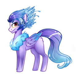 Size: 1024x1024 | Tagged: source needed, safe, artist:limply_swamp, oc, oc only, oc:empyrea, pegasus, pony, chest fluff, commission, female, looking back, mare, pegasus oc, simple background, solo, transparent background, wings