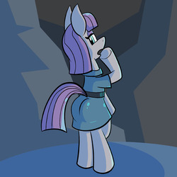 Size: 576x576 | Tagged: safe, artist:pembroke, maud pie, earth pony, pony, g4, bipedal, boulder buns, butt, female, mare, plot, solo