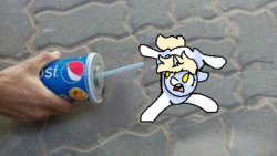 Size: 500x281 | Tagged: safe, artist:nootaz, oc, oc only, oc:nootaz, noot abuse, pepsi, ponified animal photo, soda