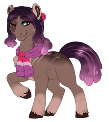 Size: 654x737 | Tagged: safe, artist:miamaha, oc, oc only, pony, eye scar, female, mare, raised hoof, scar, solo, unshorn fetlocks