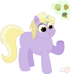 Size: 1903x2000 | Tagged: safe, artist:onil innarin, dinky hooves, pony, unicorn, g4, cute, eating, female, filly, food, muffin, signature, simple background, solo, transparent background, vector