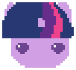 Size: 340x310 | Tagged: safe, artist:ponyfan6849, twilight sparkle, pony, g4, bust, female, funko pop!, head only, pixel art, simple background, solo, transparent background
