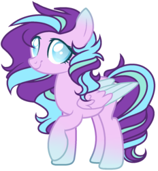 Size: 1224x1320 | Tagged: safe, artist:angelamusic13, starlight glimmer, oc, oc:snowdrop, pegasus, pony, g4, colored wings, cute, female, fusion, mare, not starlight glimmer, simple background, smiling, solo, transparent background