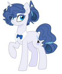 Size: 1500x1792 | Tagged: safe, artist:darlyjay, oc, oc only, oc:heather grundbrigel, pony, unicorn, bowtie, female, mare, offspring, parent:fancypants, parent:rarity, parents:raripants, simple background, solo, white background