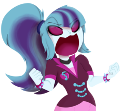 Size: 1200x1100 | Tagged: safe, artist:7los7, sonata dusk, equestria girls, g4, rainbow rocks, aggressive retsuko, aggretsuko, angry, anime, choker, clothes, crossover, female, netflix, open mouth, ponytail, rage, sanrio, simple background, skirt, solo, spiked wristband, transparent background, wristband