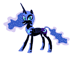 Size: 752x578 | Tagged: safe, artist:watermelon changeling, derpibooru exclusive, nightmare moon, alicorn, pony, g4, female, mare, ms paint, simple background, smiling, solo, white background