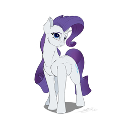 Size: 3000x3000 | Tagged: safe, artist:skitsroom, rarity, pony, unicorn, g4, female, high res, mare, simple background, smiling, solo, white background