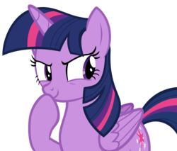 Size: 3252x2768 | Tagged: safe, artist:andoanimalia, twilight sparkle, alicorn, pony, amending fences, >:), cute, evil grin, female, folded wings, hoof on chin, mare, pure unfiltered evil, raised hoof, simple background, smiling, smirk, solo, thinking, transparent background, twilight sparkle (alicorn), vector, wings