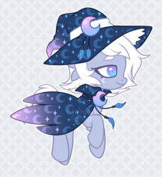 Size: 1100x1200 | Tagged: safe, artist:hawthornss, oc, oc only, original species, cape, clothes, cute, hat, solo, witch hat, witchfae