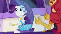 Size: 1280x720 | Tagged: safe, edit, edited screencap, screencap, rarity, sunset shimmer, driving miss shimmer, driving miss shimmer: rarity, equestria girls, g4, my little pony equestria girls: better together, animated, cute, dancing, dancity, female, limousine, music, raribetes, sound, webm