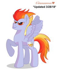 Size: 2048x2732 | Tagged: safe, artist:cinnamon-swirls, oc, oc only, oc:fire storm, pegasus, pony, colored pupils, high res, male, offspring, parent:rainbow dash, parent:soarin', parents:soarindash, raised hoof, simple background, solo, spread wings, stallion, transparent background, updated design, wings