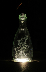 Size: 2509x3916 | Tagged: safe, artist:malte279, princess luna, g4, bottle, craft, glass engraving, high res