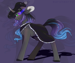 Size: 3381x2832 | Tagged: safe, artist:skylacuna, oc, oc only, pony, unicorn, clothes, high res, smiling, sombra eyes, zoom layer