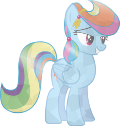Size: 2860x3000 | Tagged: safe, artist:rainbowmaned, rainbow dash, crystal pony, pegasus, pony, g4, alternate hairstyle, crystallized, female, high res, mare, simple background, smiling, solo, transparent background, vector