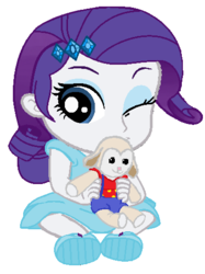 Size: 380x509 | Tagged: safe, artist:wesleyabram, rarity, sheep, equestria girls, g4, babity, baby, doll, female, simple background, solo, toy, younger