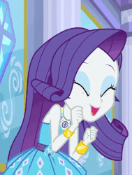 Size: 340x450 | Tagged: safe, screencap, rarity, equestria girls, equestria girls series, g4, super squad goals, animated, canterlot city, cropped, cute, excited, female, gif, happy, raribetes, shaking, solo