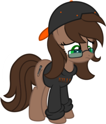 Size: 1280x1491 | Tagged: safe, artist:buckeyescozycafe, oc, oc only, oc:avery mcknight, earth pony, pony, backwards cutie mark, female, glasses, mare, simple background, solo, transparent background