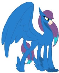 Size: 384x478 | Tagged: safe, artist:grimm821525, oc, oc only, oc:blue wave, classical hippogriff, hippogriff, female, simple background, solo, white background