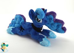 Size: 2560x1847 | Tagged: safe, artist:gingerale2016, princess luna, alicorn, pony, g4, irl, photo, plushie, prone, solo