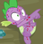 Size: 696x720 | Tagged: safe, screencap, spike, dragon, g4, molt down, my little pony: friendship is magic, claws, cropped, male, molting, pointing, solo, spread toes, stone scales