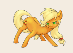 Size: 1900x1400 | Tagged: safe, artist:eternalsubscriber, applejack, earth pony, pony, g4, female, mare, missing accessory, simple background, solo