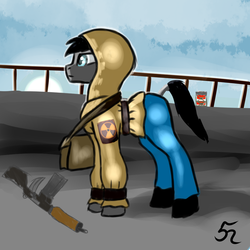 Size: 1000x1000 | Tagged: safe, artist:endelthepegasus, earth pony, pony, clothes, crossover, male, solo