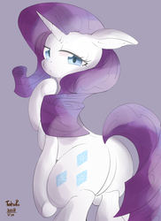 Size: 800x1100 | Tagged: safe, artist:tohupo, rarity, pony, unicorn, g4, butt, female, looking at you, looking back, looking back at you, mare, plot, solo