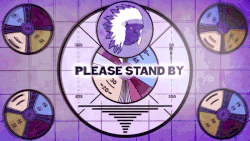 Size: 800x450 | Tagged: safe, artist:pixelkitties, chief thunderhooves, bison, buffalo, g4, animated, fallout, fallout 76, indian head test pattern, male, please stand by, solo, test card