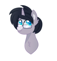 Size: 1024x1107 | Tagged: safe, artist:ashidaii, oc, oc only, oc:sapphire belle, pony, unicorn, bust, female, glasses, mare, portrait, simple background, solo, transparent background