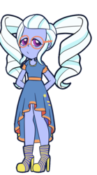 Size: 570x1024 | Tagged: safe, artist:lizzyaster, sugarcoat, equestria girls, g4, clothes, dress, female, looking at you, simple background, solo, transparent background