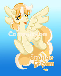 Size: 1024x1280 | Tagged: safe, artist:yoshimarsart, oc, oc only, oc:orange cream, pegasus, pony, female, gradient background, mare, obtrusive watermark, solo, watermark