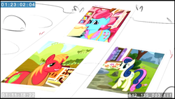 Size: 1136x640 | Tagged: safe, screencap, big macintosh, bon bon, cup cake, sweetie drops, g4, marks for effort, animatic, photo