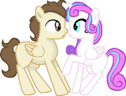 Size: 373x285 | Tagged: safe, artist:summersketch-mlp, pound cake, princess flurry heart, alicorn, pegasus, pony, g4, base used, female, male, older, older flurry heart, older pound cake, physique difference, ship:poundflurry, shipping, simple background, straight, transparent background