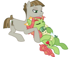 Size: 614x492 | Tagged: safe, artist:castorochiaro, mudbriar, tree hugger, oc, oc:bakhoor, pony, g4, the maud couple, baby, baby pony, colt, crack shipping, family, father and son, female, male, mother and son, mudhugger, offspring, parent:mud briar, parent:tree hugger, parents:mudhugger, shipping, simple background, straight, transparent background