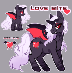 Size: 600x613 | Tagged: safe, artist:fursalot, oc, oc only, oc:love bite, alicorn, bat pony, bat pony alicorn, pony, solo